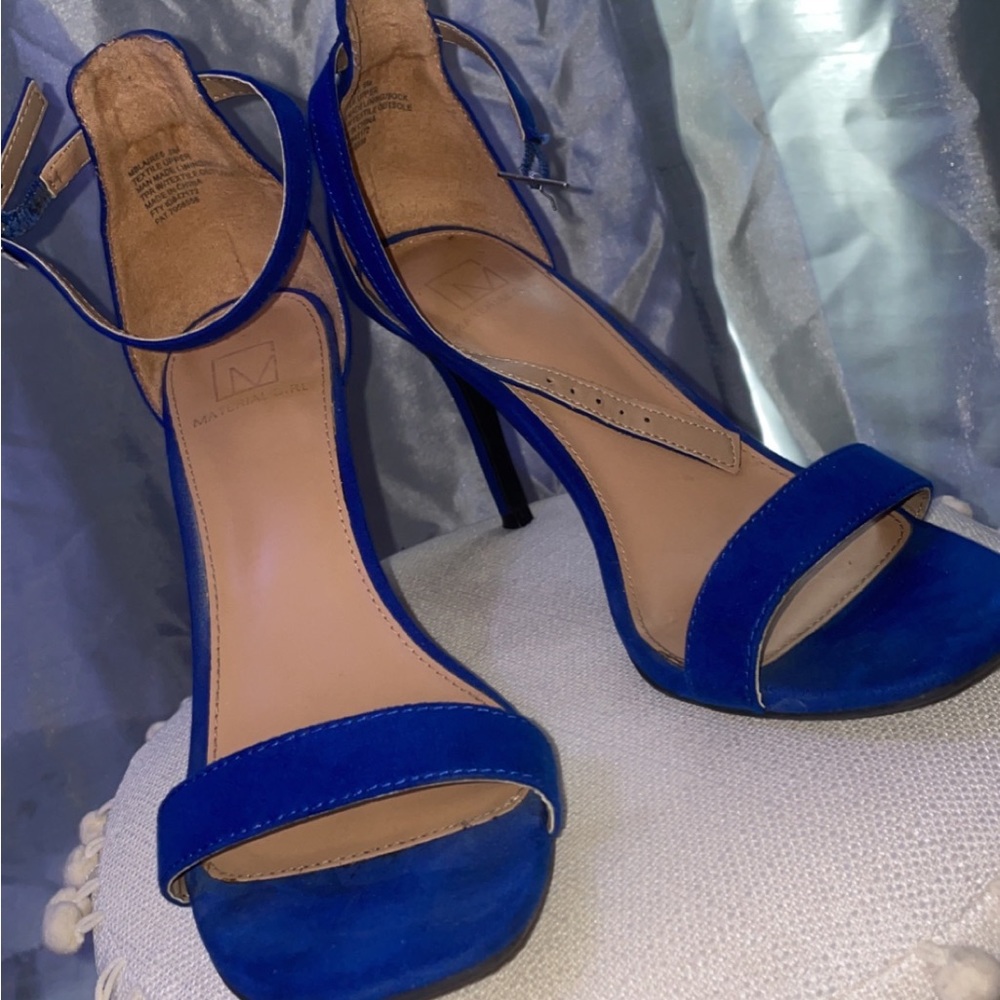 Deep Blue Suede Heels